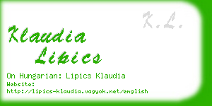 klaudia lipics business card